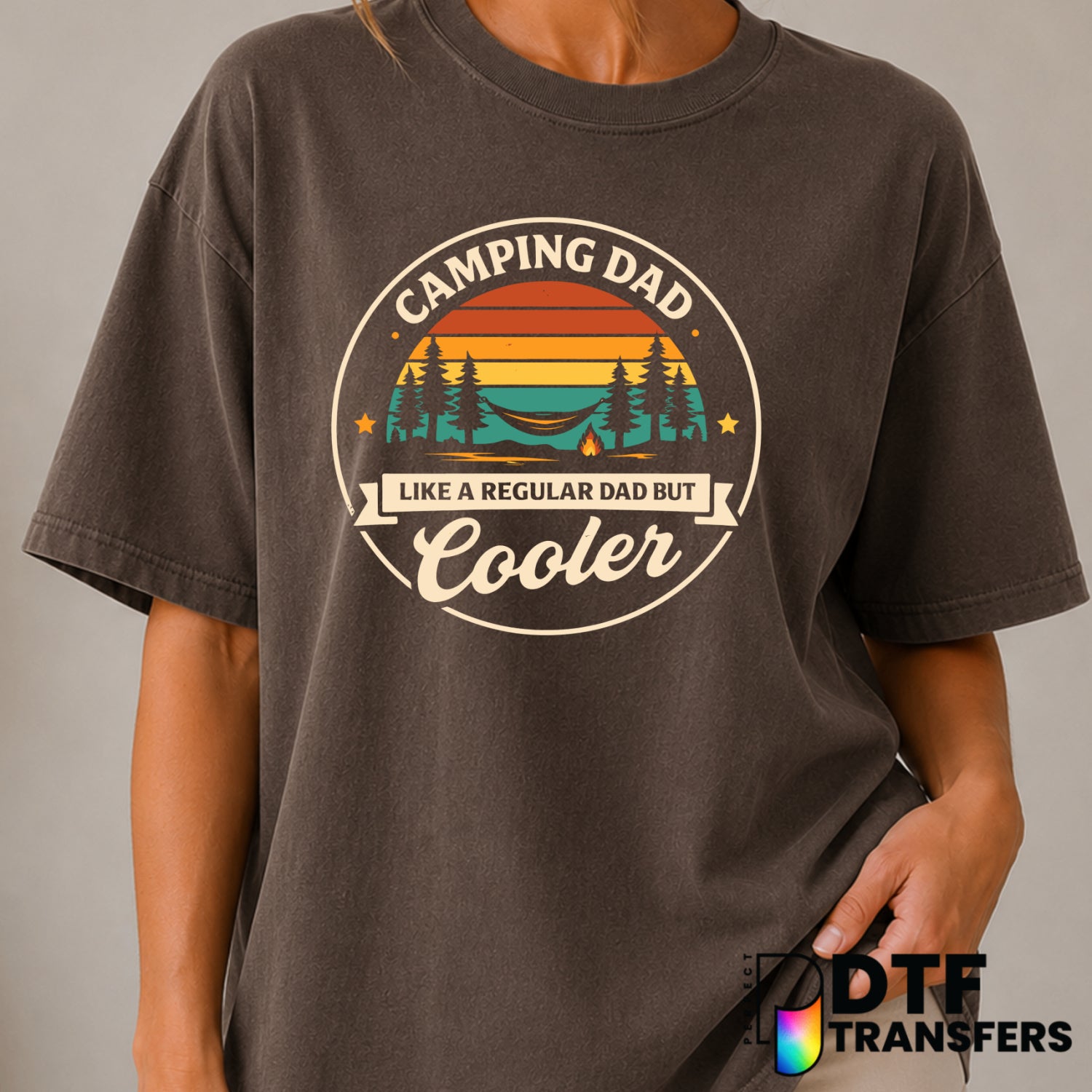 Camping Like A Regular Dad But Cooler – Camping DTF Transfer (view 1 of 2) – by Perfect DTF Transfers – Premade DTF Transf...