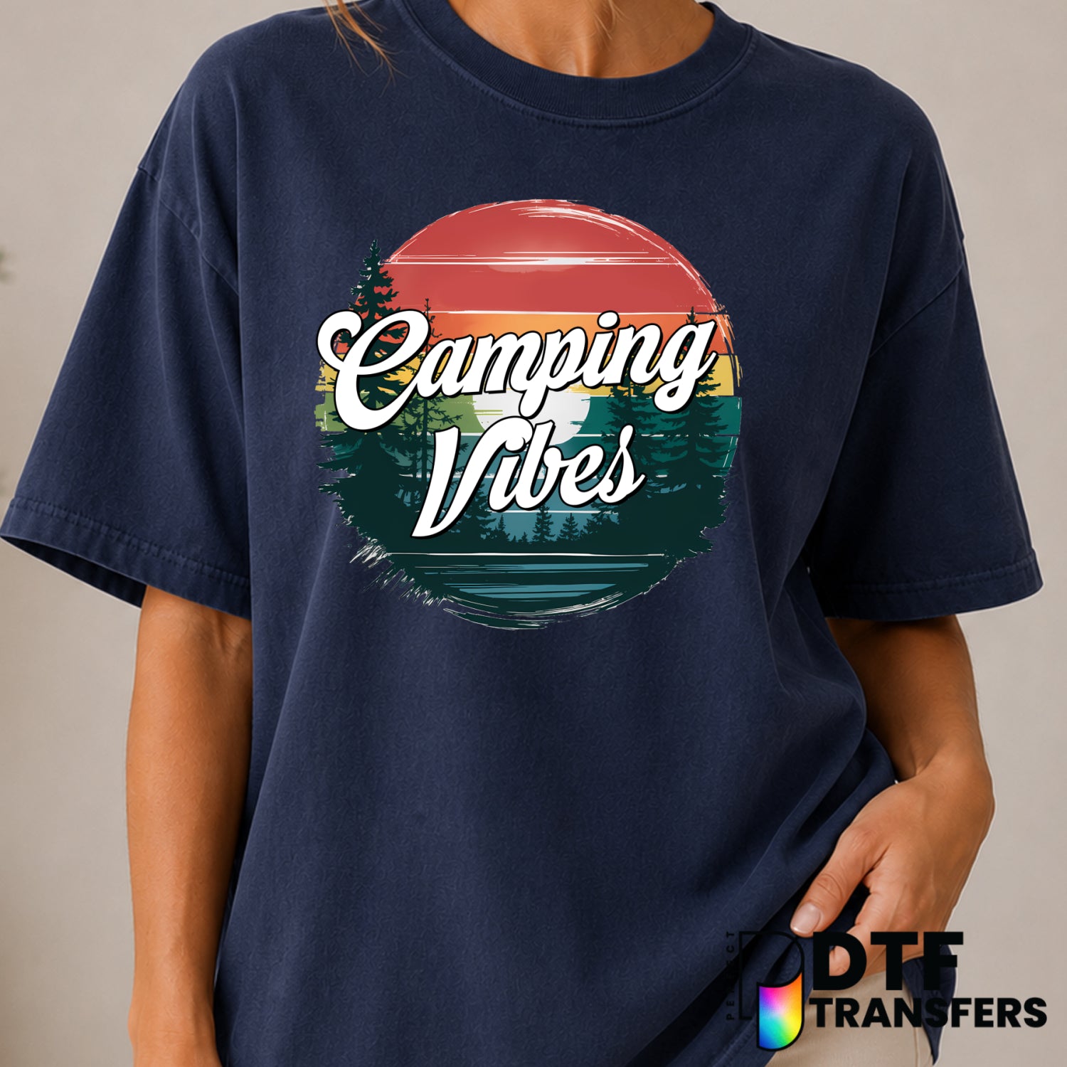 CAMPING VIBES – Camping DTF Transfer (view 2 of 2) – by Perfect DTF Transfers – Premade DTF Transfers – Camping, Outdoor