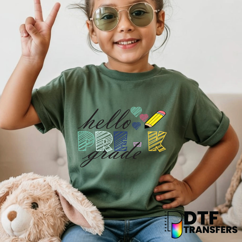 Hello Pre-K Welcome Back to School – Teacher DTF Transfer