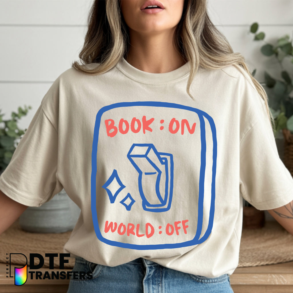 BOOK ON WORLD OFF - READING – Teacher DTF Transfer