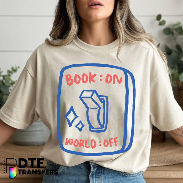BOOK ON WORLD OFF - READING – Teacher DTF Transfer