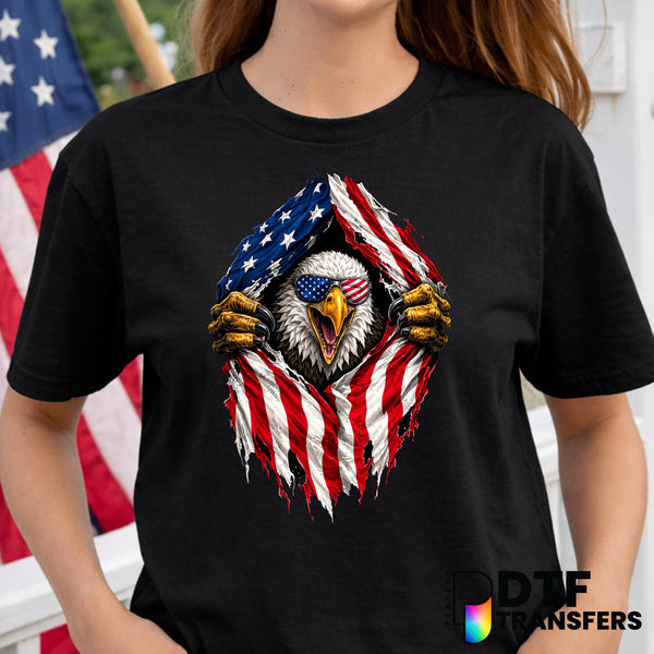 Eagle with American Flag – Fourth of July DTF Transfer