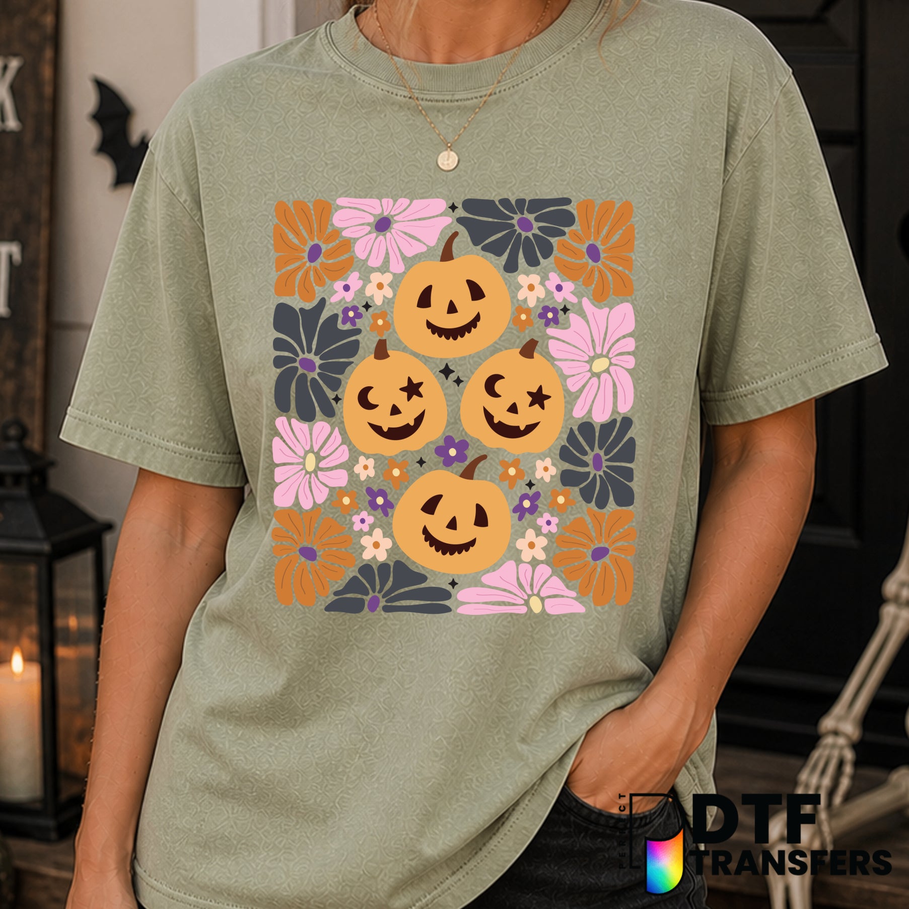HALLOWEEN BOHEMIAN PUMPKIN – Halloween DTF Transfer
