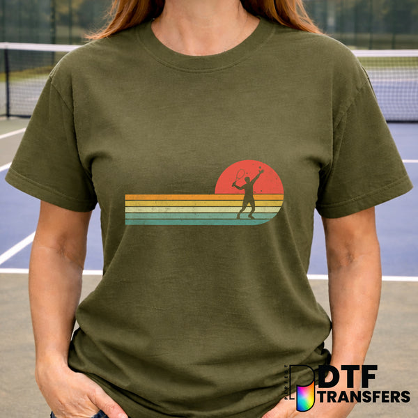 Retro Sunset Tennis – DTF Transfer