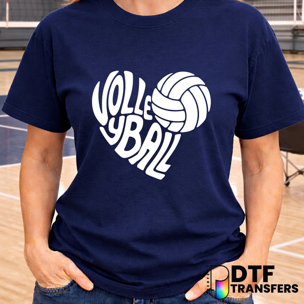 Volleyball Heart Lettering – DTF Transfer
