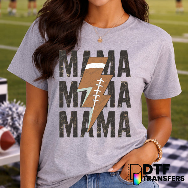 Mama Football Mom Life Lightning Bolt – Football DTF Transfer