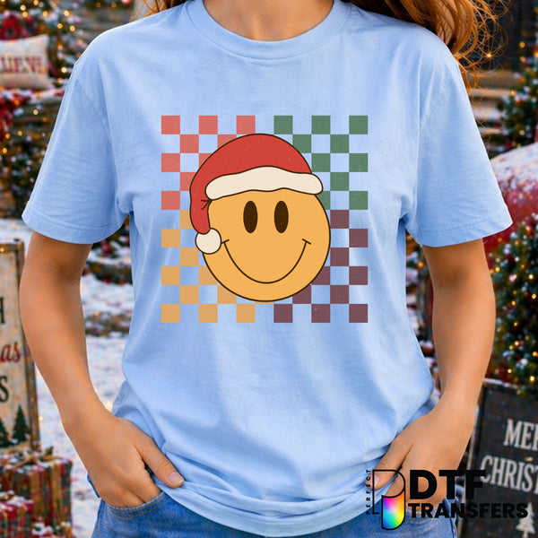 Smiley Face Santa Hat – Christmas DTF Transfer