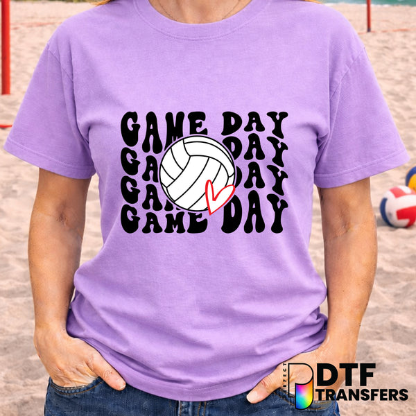 Game Day Volleyball Heart – DTF Transfer