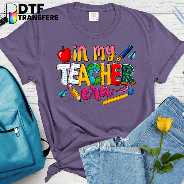 Apple In My Teacher Era – Teacher DTF Transfer