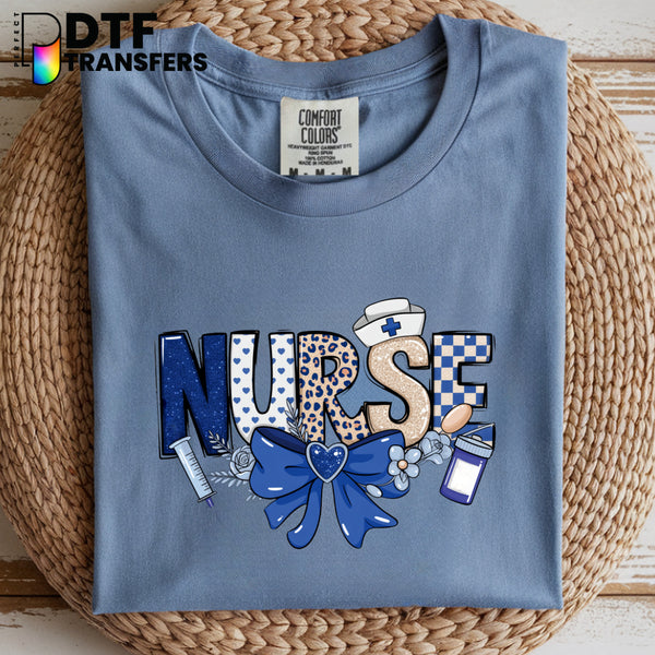 SCHOOL NURSE Floral Caduceus – School Nurse DTF Transfer