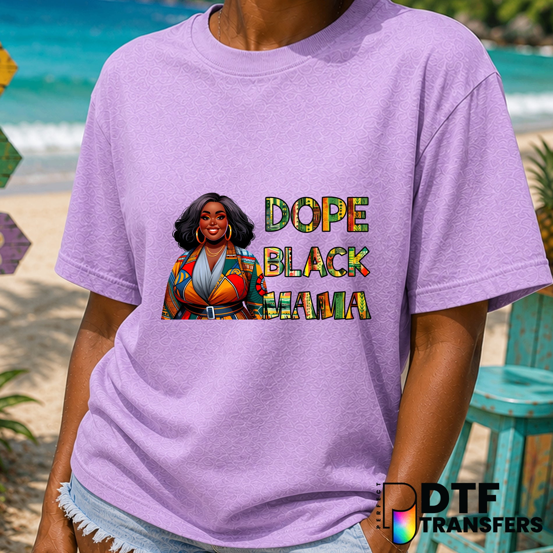 Dope Black Mama Black Queen Black History African Pattern – Black History Month DTF Transfer