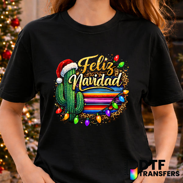Feliz Navidad Cactus Christmas – DTF Transfer