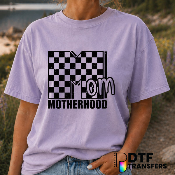 Checkered Mom Heart – Mother's Day DTF Transfer (view 2 of 2) – by Perfect DTF Transfers – Premade DTF Transfers – Mother'...