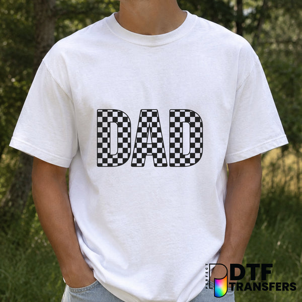 Checkered Varsity DAD Father's Day – DTF Transfer (view 1 of 2) – by Perfect DTF Transfers – Premade DTF Transfers – Fathe...