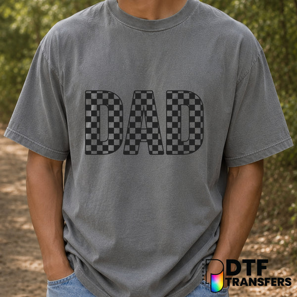 Checkered Varsity DAD Father's Day – DTF Transfer (view 2 of 2) – by Perfect DTF Transfers – Premade DTF Transfers – Fathe...
