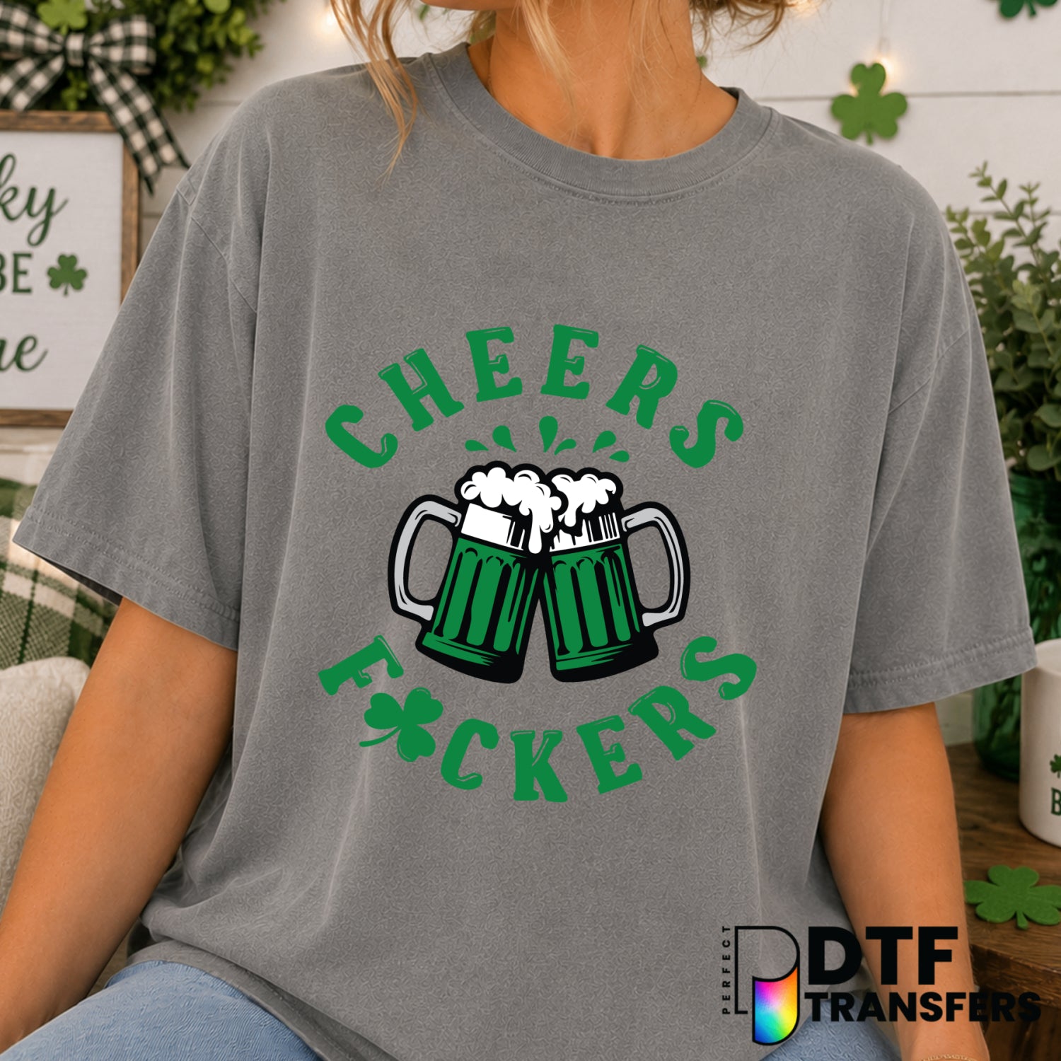 Cheers & Beers to 30 Years – St. Patrick's Day DTF Transfer (view 1 of 2) – by Perfect DTF Transfers – Premade DTF Transfe...