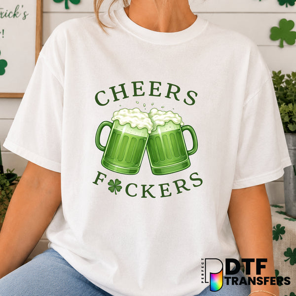Cheers St. Patrick's Day Beer – DTF Transfer (view 1 of 2) – by Perfect DTF Transfers – Premade DTF Transfers – St. Patric...