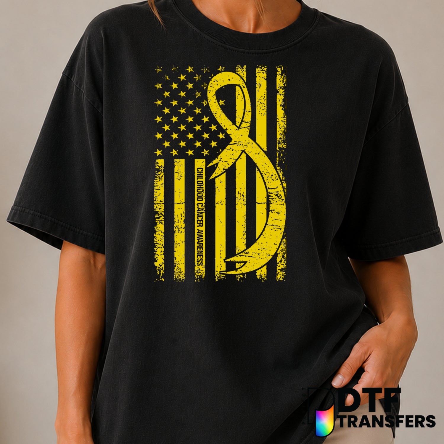 CHILDHOOD CANCER AWARENESS – Cancer Awareness DTF Transfer (view 2 of 2) – by Perfect DTF Transfers – Premade DTF Transfer...