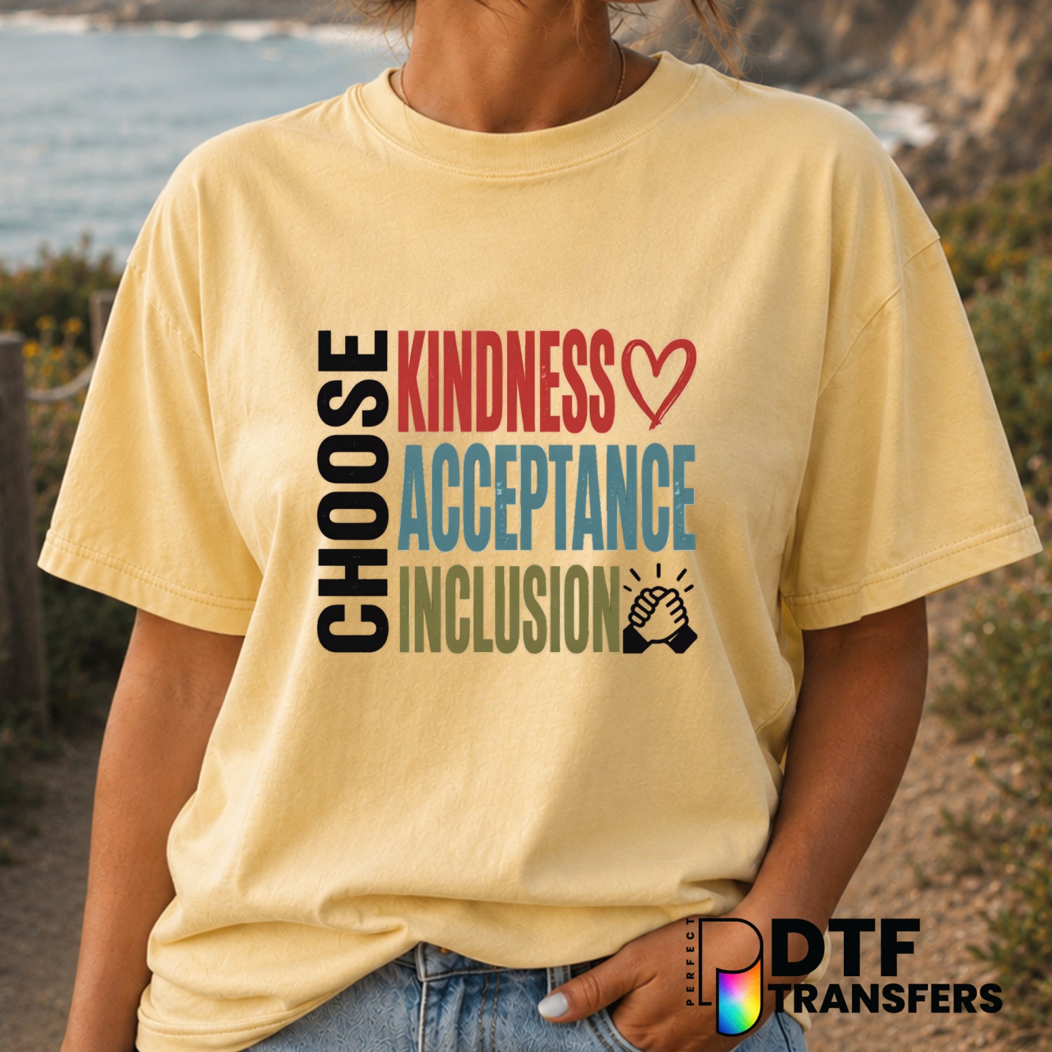 Choose Kindness Acceptance Inclusion Stop Bullying – Anti-Bullying DTF Transfer (view 1 of 2) – by Perfect DTF Transfers –...