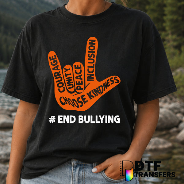 Choose Kindness End Bullying – Anti-Bullying DTF Transfer (view 1 of 2) – by Perfect DTF Transfers – Premade DTF Transfers...