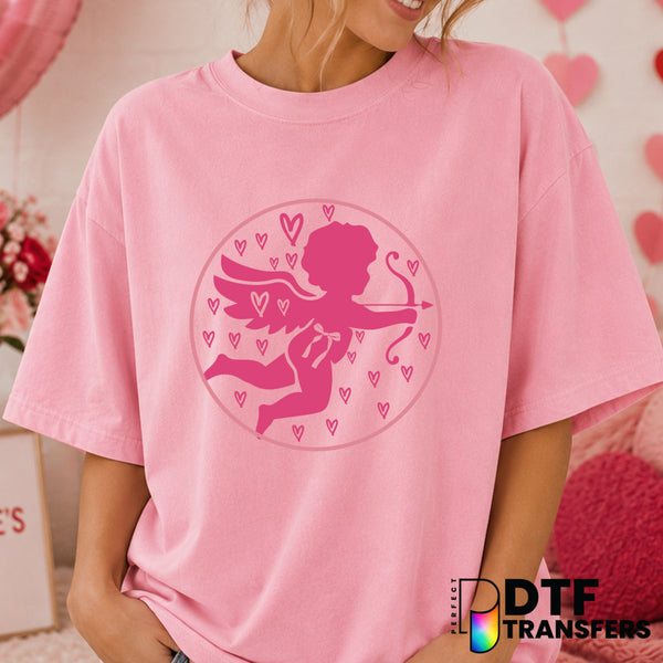Circle Cupid Heart Valentine's Day – DTF Transfer (view 1 of 2) – by Perfect DTF Transfers – Premade DTF Transfers – Valen...