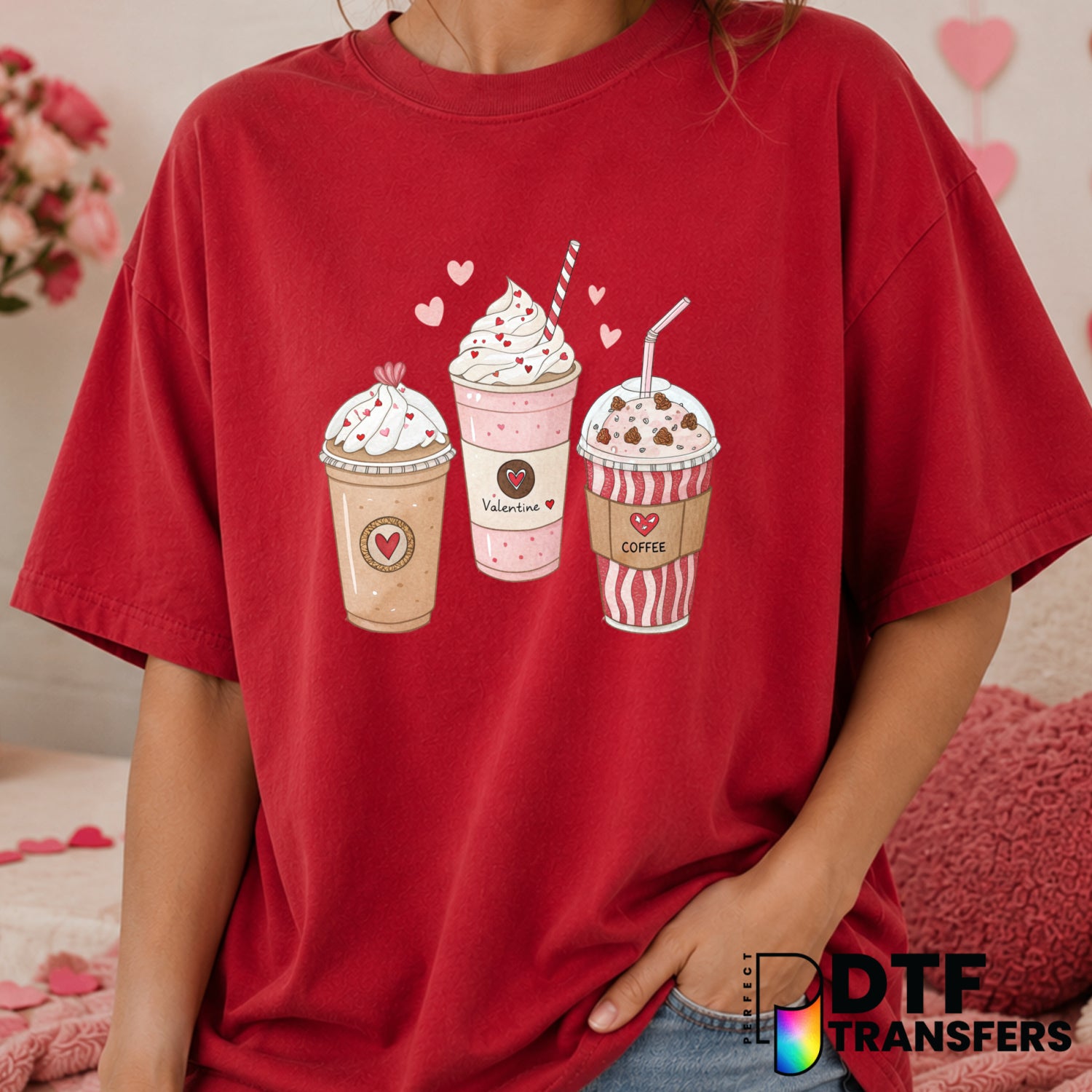 Coffee Lovers – Valentine's Day DTF Transfer (view 2 of 2) – by Perfect DTF Transfers – Premade DTF Transfers – Valentine'...