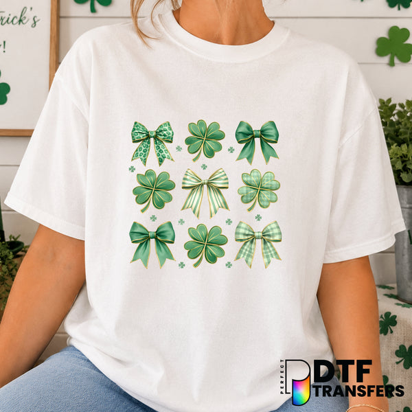 Collage Coquette and Clovers – St. Patrick's Day DTF Transfer (view 2 of 2) – by Perfect DTF Transfers – Premade DTF Trans...