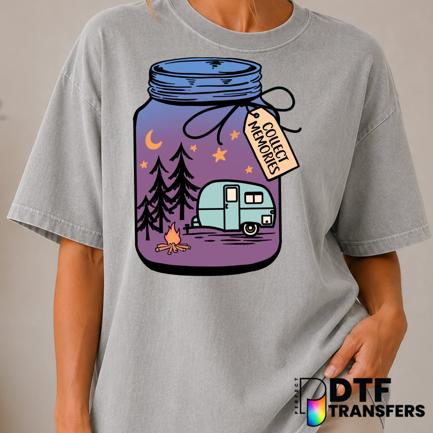 COLLECT MEMORIES RV LIFE CAMPING – Camping DTF Transfer (view 2 of 2) – by Perfect DTF Transfers – Premade DTF Transfers –...