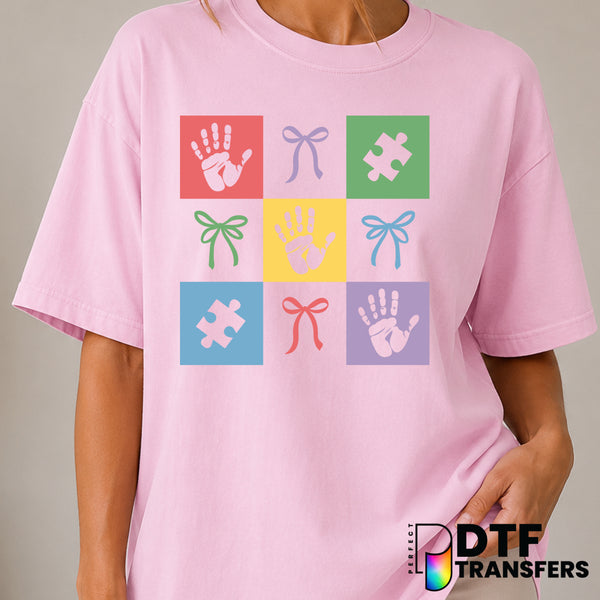 Colorful Neurodiversity Handprints – Autism Awareness DTF Transfer (view 1 of 2) – by Perfect DTF Transfers – Premade DTF...