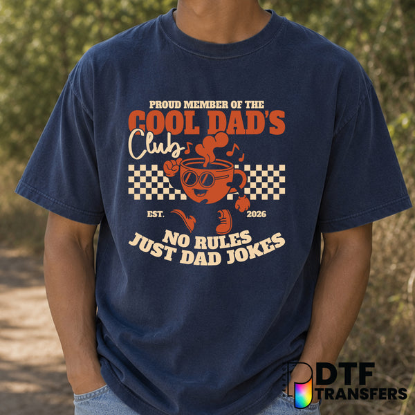 Cool Dad's Club Dad Jokes Coffee Lover – Father's Day DTF Transfer (view 2 of 2) – by Perfect DTF Transfers – Premade DTF...