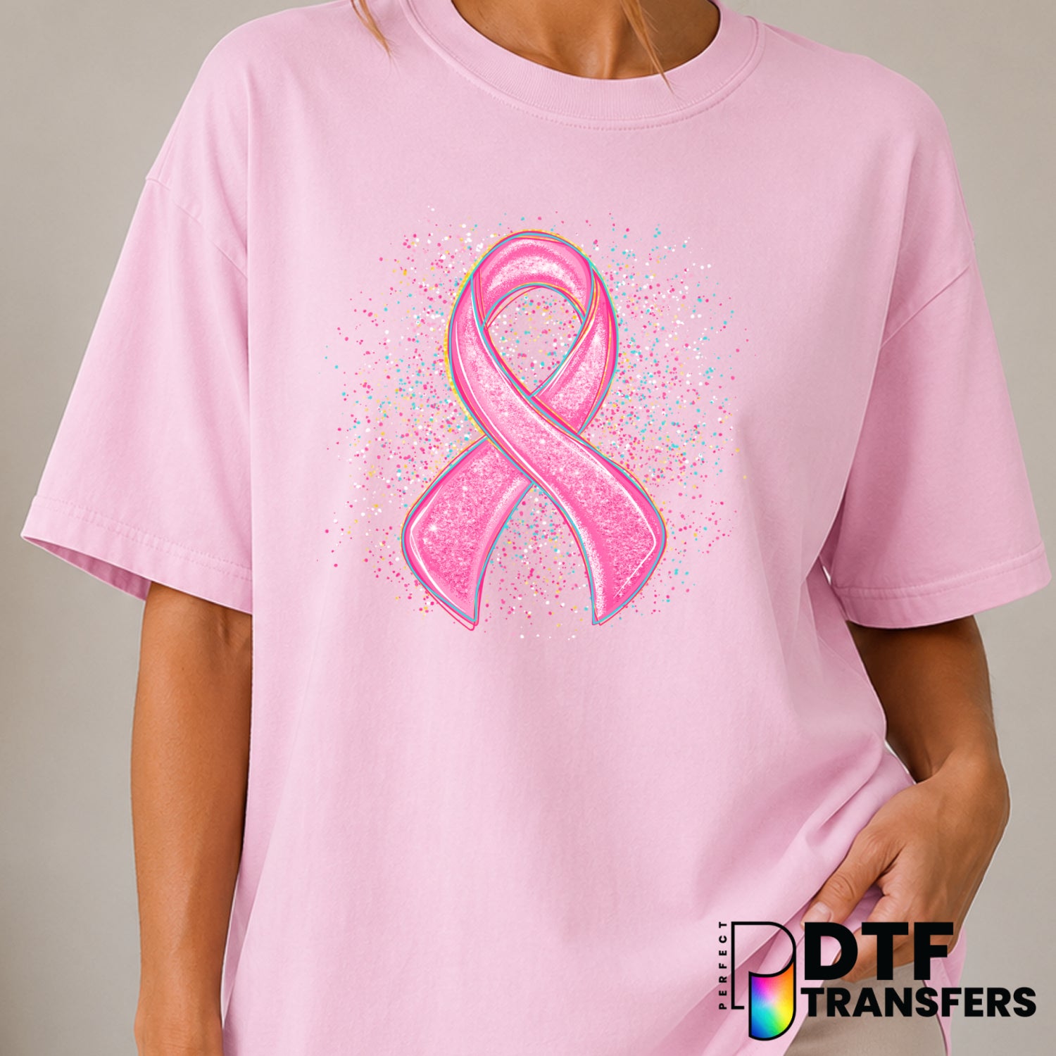 COOL PINK – Cancer Awareness DTF Transfer (view 1 of 2) – by Perfect DTF Transfers – Premade DTF Transfers – Cancer Awaren...