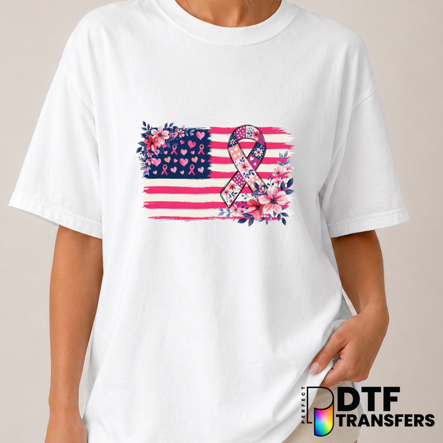 COOL PINK – Cancer Awareness DTF Transfer (view 1 of 2) – by Perfect DTF Transfers – Premade DTF Transfers – Cancer Awaren...