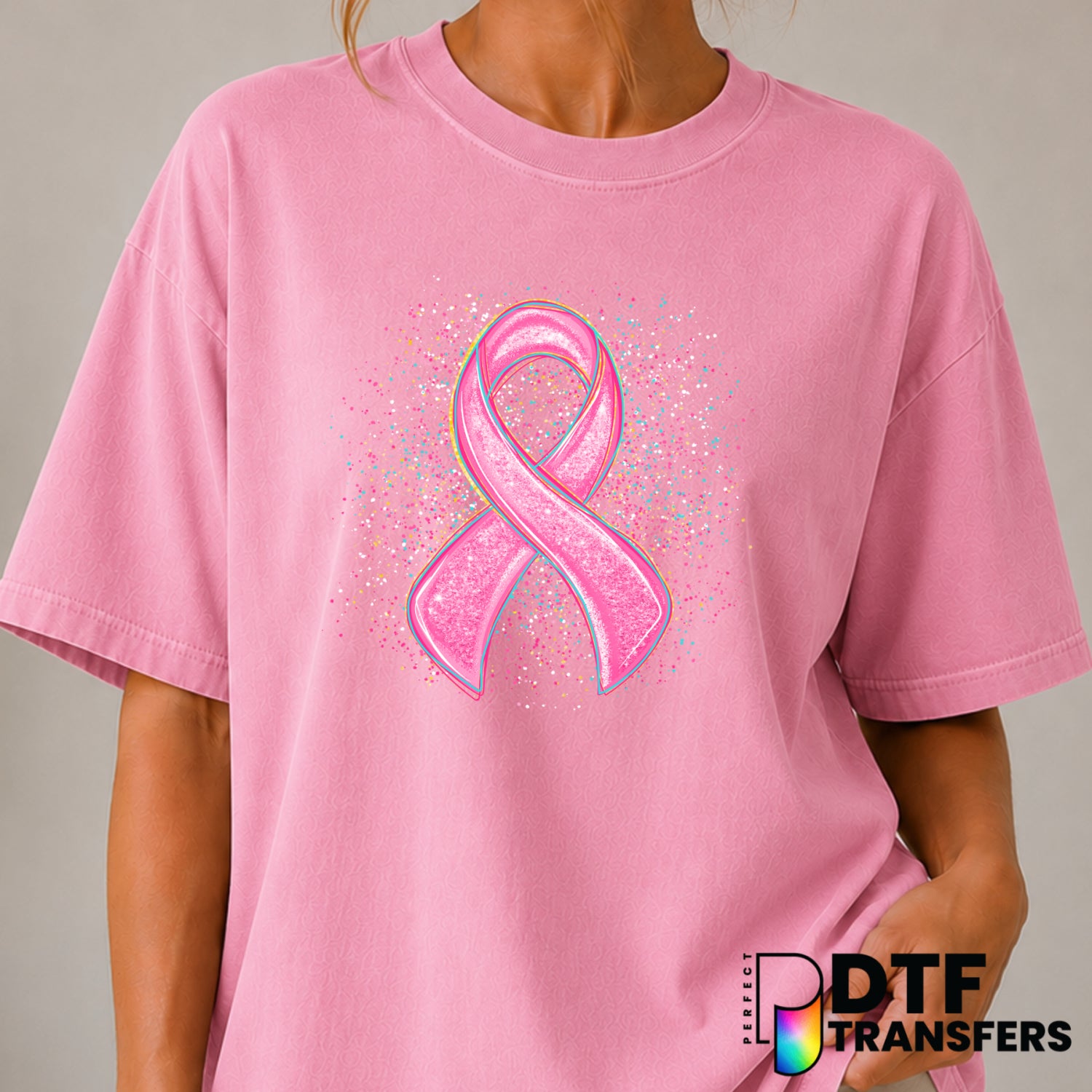 COOL PINK – Cancer Awareness DTF Transfer (view 2 of 2) – by Perfect DTF Transfers – Premade DTF Transfers – Cancer Awaren...