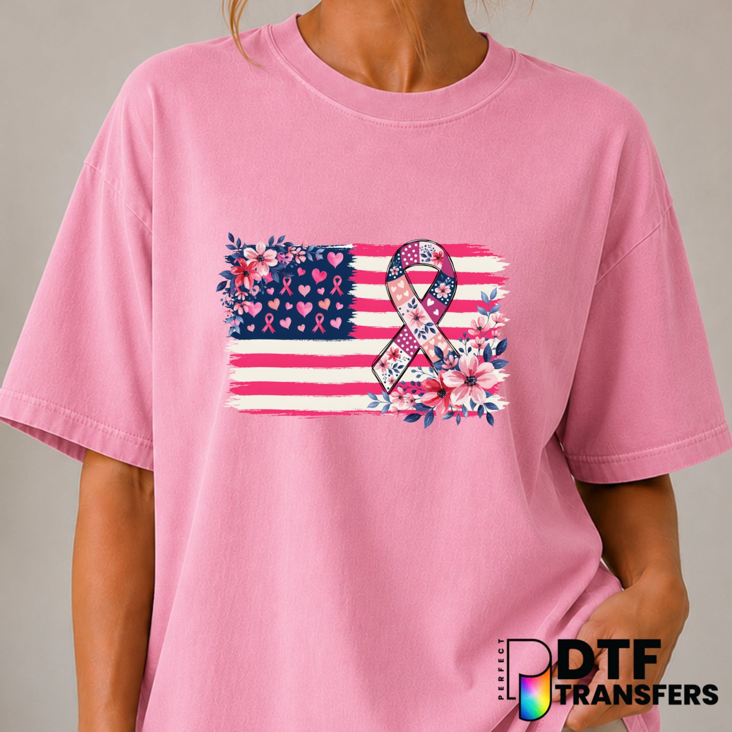 COOL PINK – Cancer Awareness DTF Transfer (view 2 of 2) – by Perfect DTF Transfers – Premade DTF Transfers – Cancer Awaren...