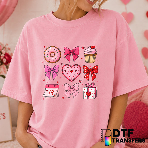 Coquette Floral Bows and Hearts – Valentine's Day DTF Transfer (view 1 of 2) – by Perfect DTF Transfers – Premade DTF Tran...
