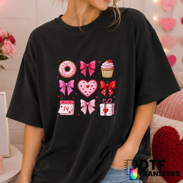 Coquette Floral Bows and Hearts – Valentine's Day DTF Transfer (view 2 of 2) – by Perfect DTF Transfers – Premade DTF Tran...