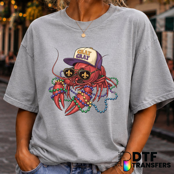 Cray Cray Mardi Gras – DTF Transfer (view 1 of 2) – by Perfect DTF Transfers – Premade DTF Transfers – Mardi Gras, Festival