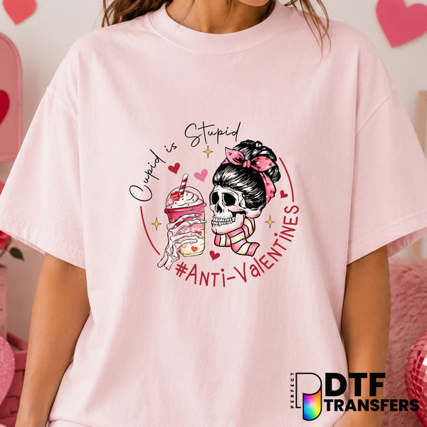 Cupid Is Stupid – Valentine's Day DTF Transfer (view 1 of 2) – by Perfect DTF Transfers – Premade DTF Transfers – Valentin...