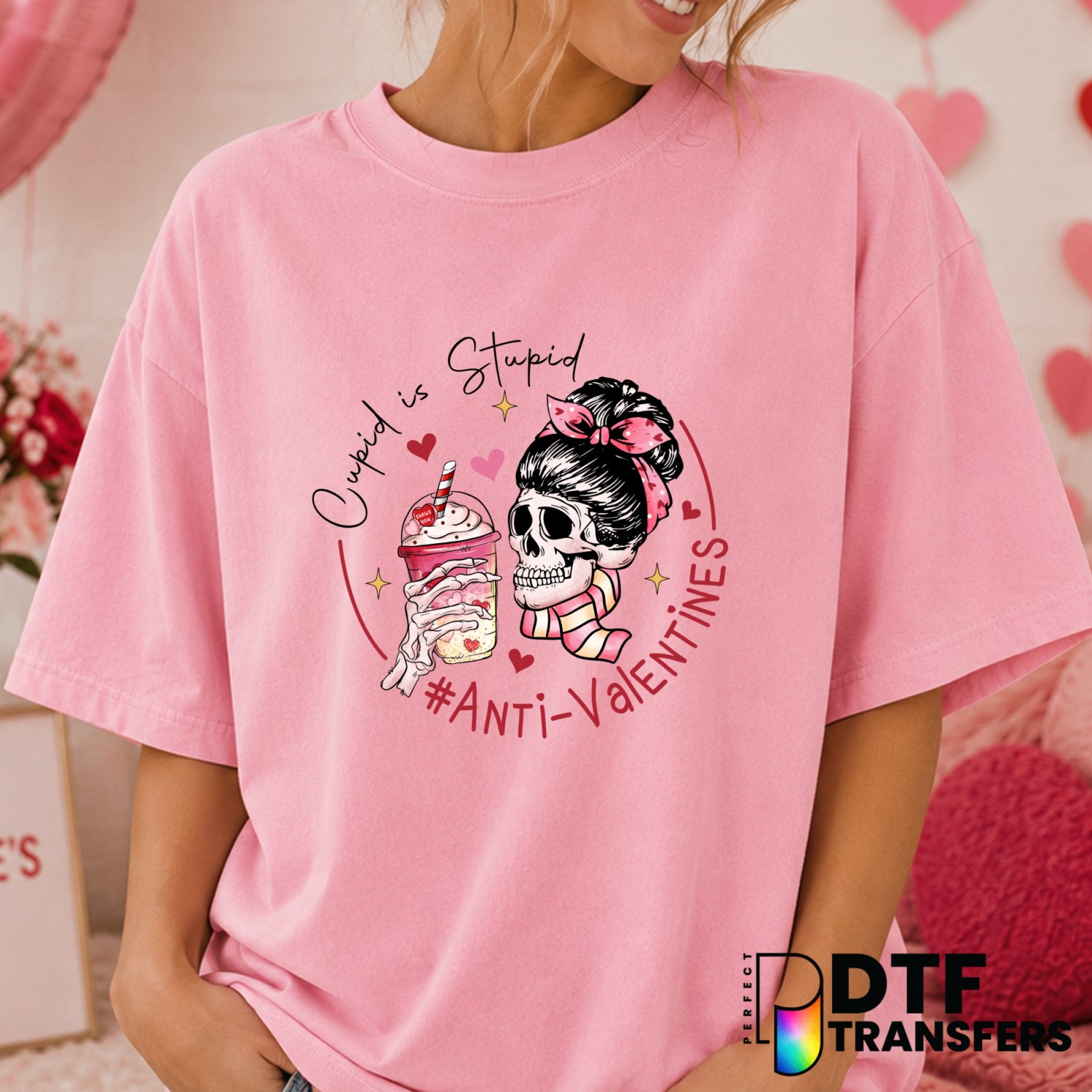 Cupid Is Stupid – Valentine's Day DTF Transfer (view 2 of 2) – by Perfect DTF Transfers – Premade DTF Transfers – Valentin...