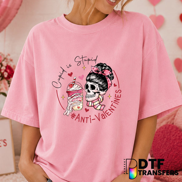 Cupid Is Stupid – Valentine's Day DTF Transfer (view 2 of 2) – by Perfect DTF Transfers – Premade DTF Transfers – Valentin...