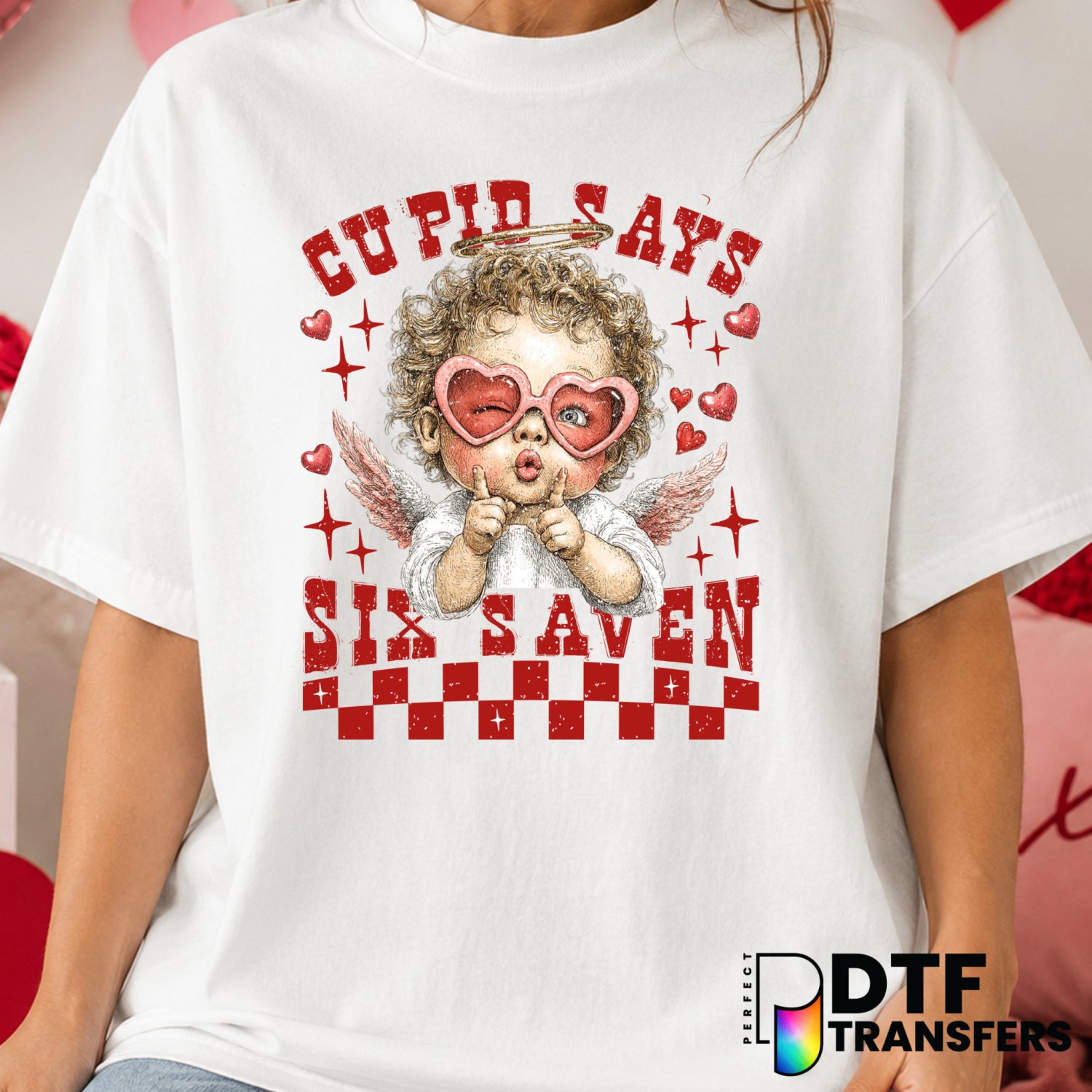 Cupid Says – Valentine's Day DTF Transfer (view 2 of 2) – by Perfect DTF Transfers – Premade DTF Transfers – Valentine's D...