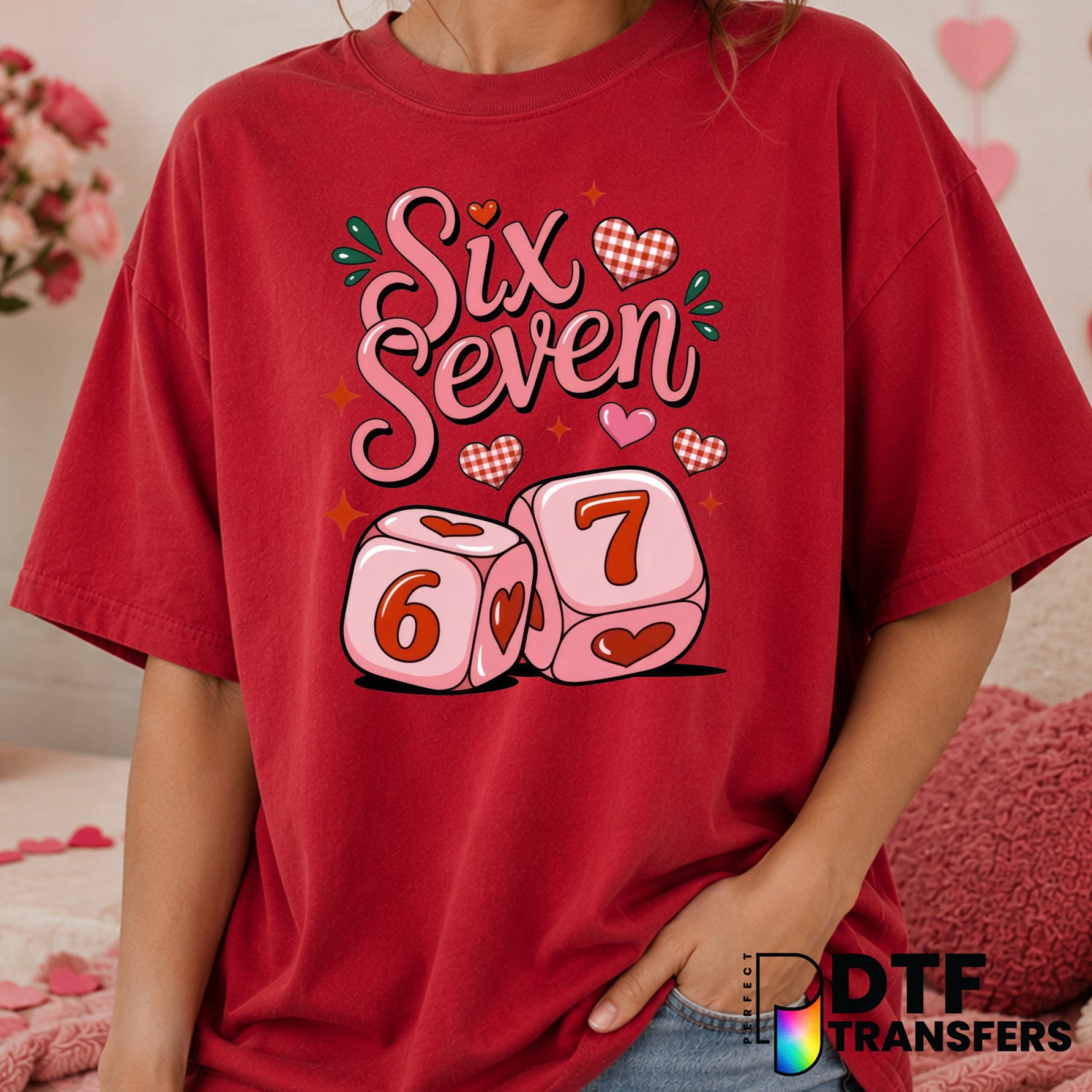 Cute 76 Sparkle Hearts – Valentine's Day DTF Transfer (view 1 of 2) – by Perfect DTF Transfers – Premade DTF Transfers – V...