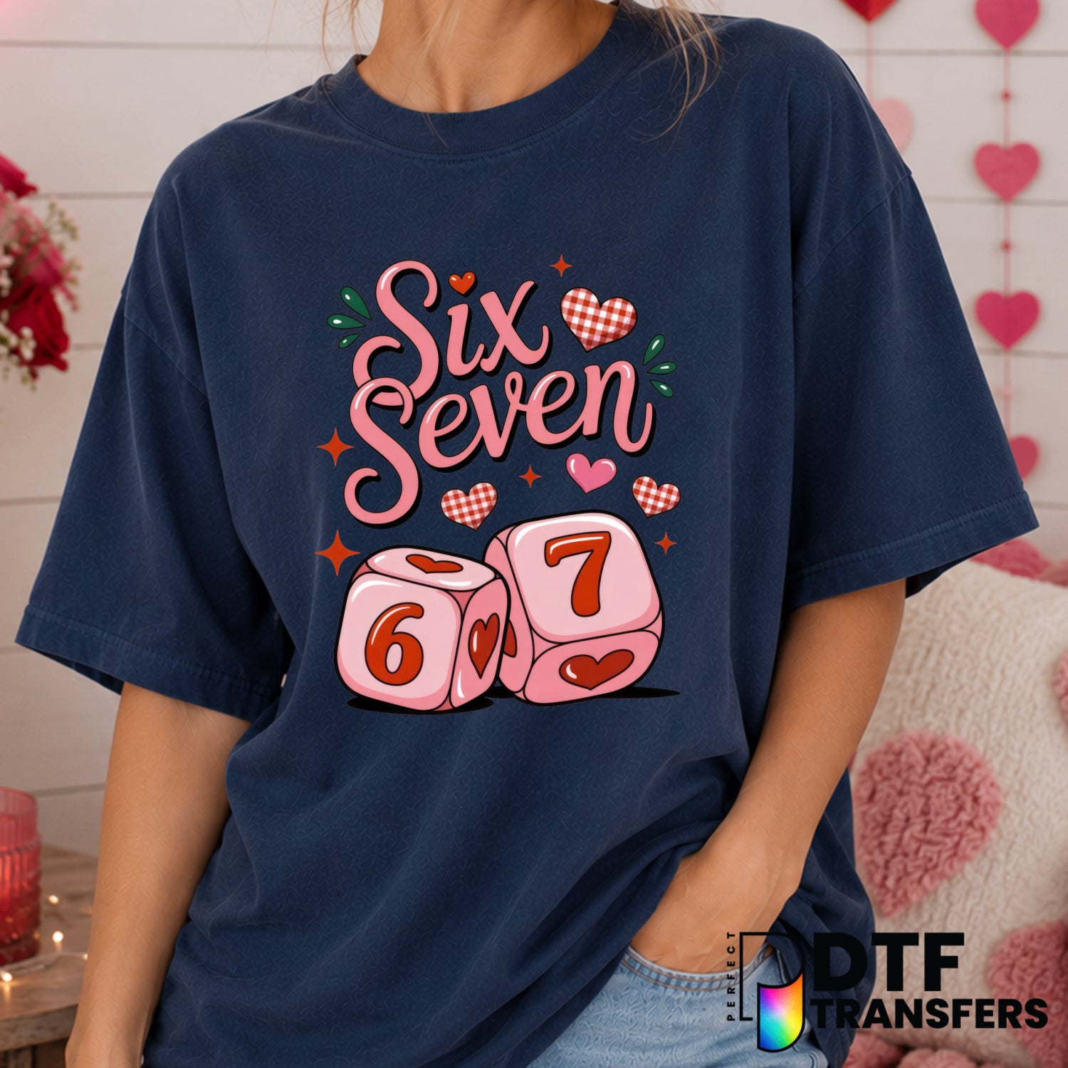 Cute 76 Sparkle Hearts – Valentine's Day DTF Transfer (view 2 of 2) – by Perfect DTF Transfers – Premade DTF Transfers – V...