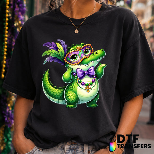 Cute Alligator Mask – Mardi Gras DTF Transfer (view 1 of 2) – by Perfect DTF Transfers – Premade DTF Transfers – Mardi Gra...