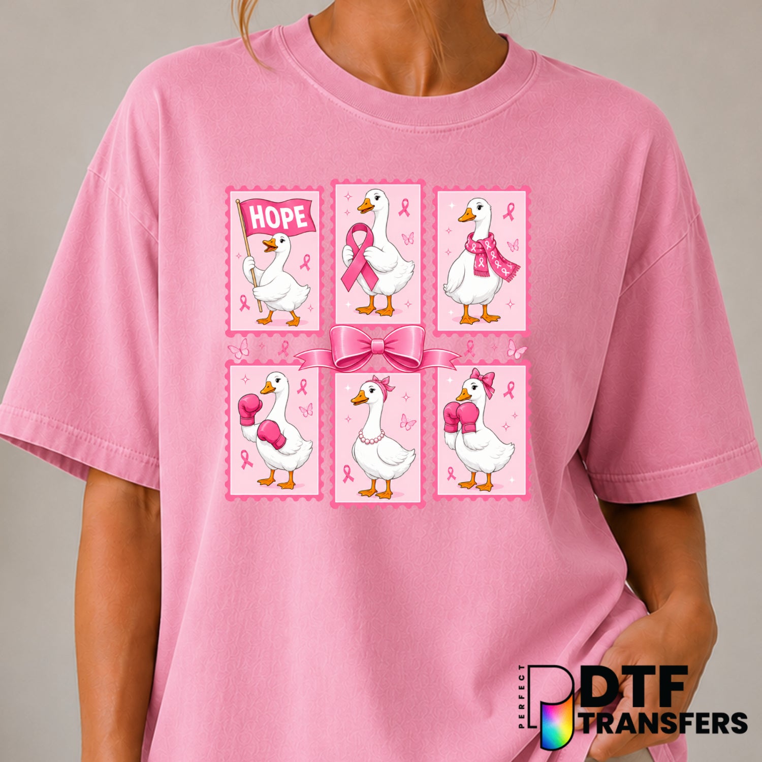 Cute Silly Goose – Cancer Awareness DTF Transfer (view 2 of 2) – by Perfect DTF Transfers – Premade DTF Transfers – Cancer...