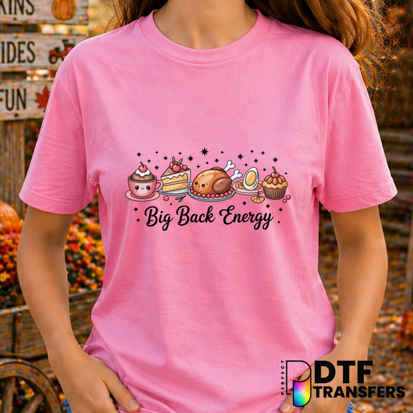 Big Back Energy Cute Coquette Turkey – Thanksgiving DTF Transfer