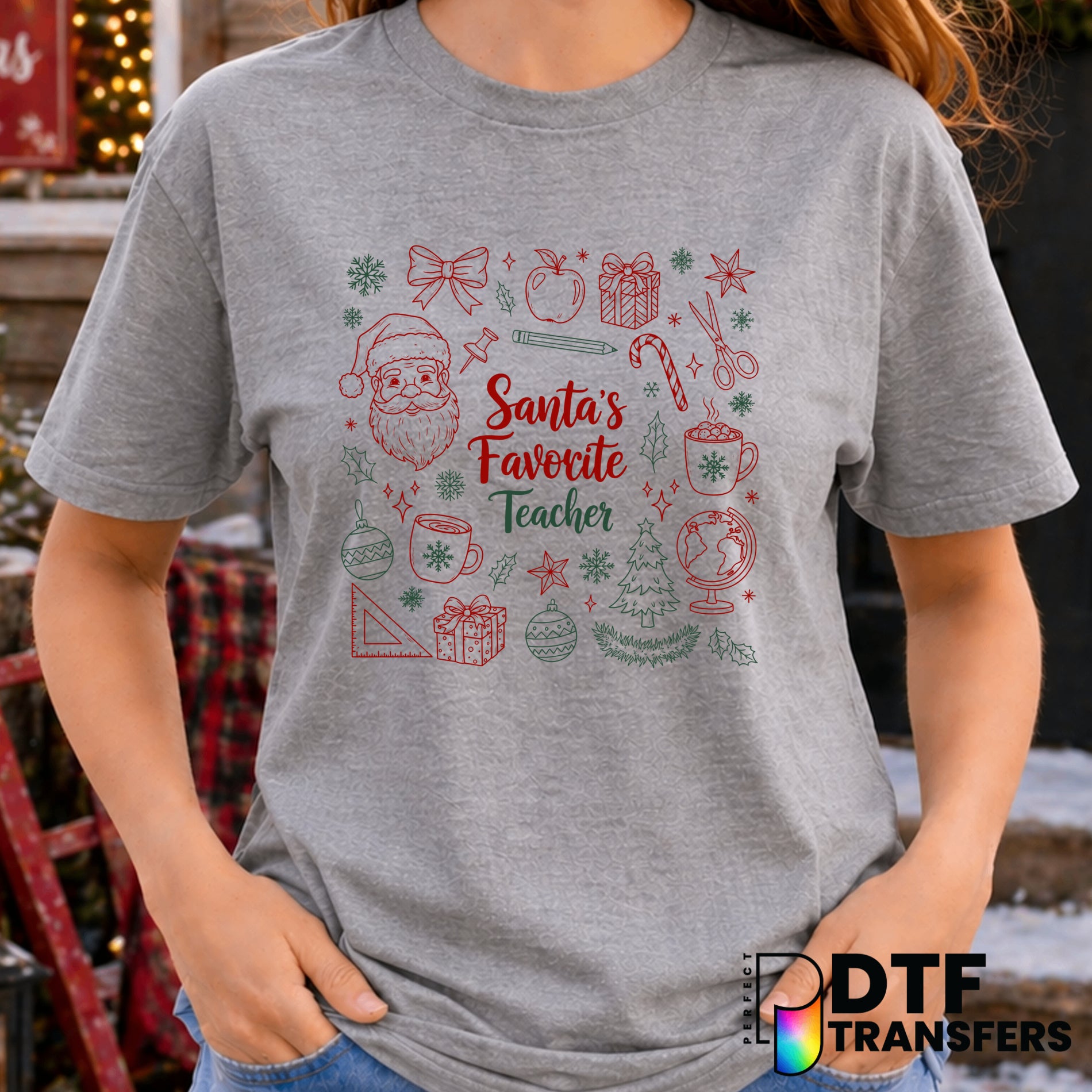 Santa's Favorite Teacher – Christmas DTF Transfer