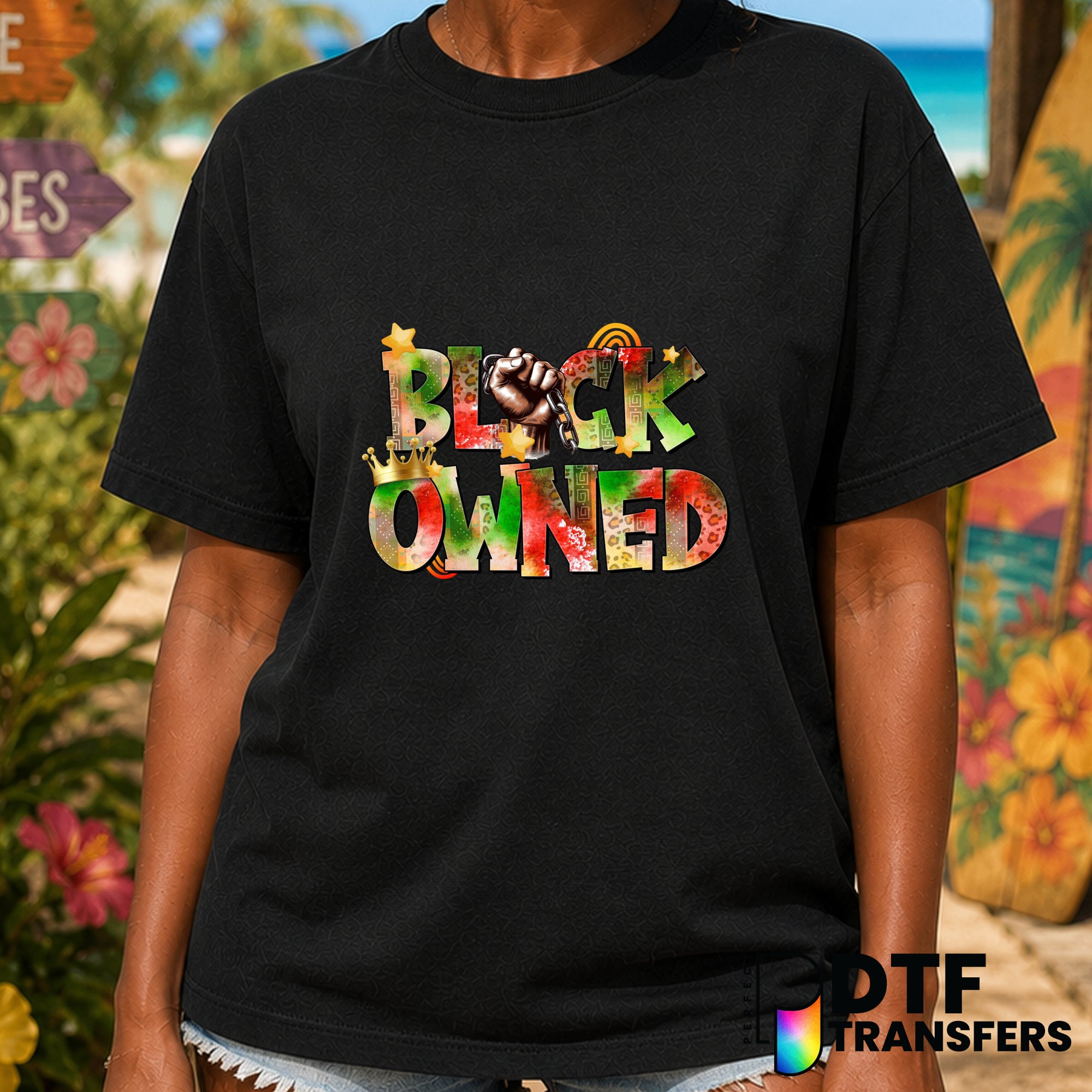 Black Owned Black History Month Breaking Chains – DTF Transfer