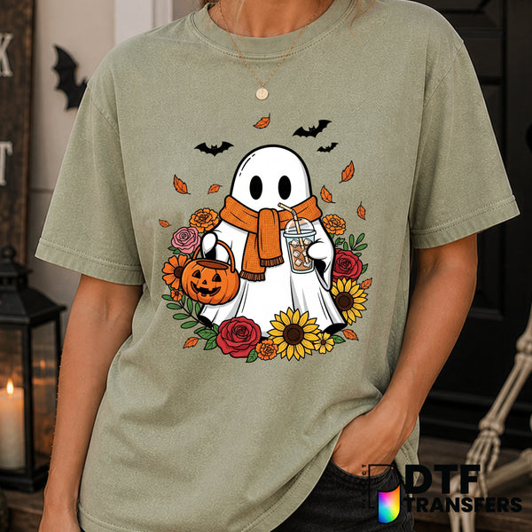 Cute Floral Ghost – Halloween DTF Transfer