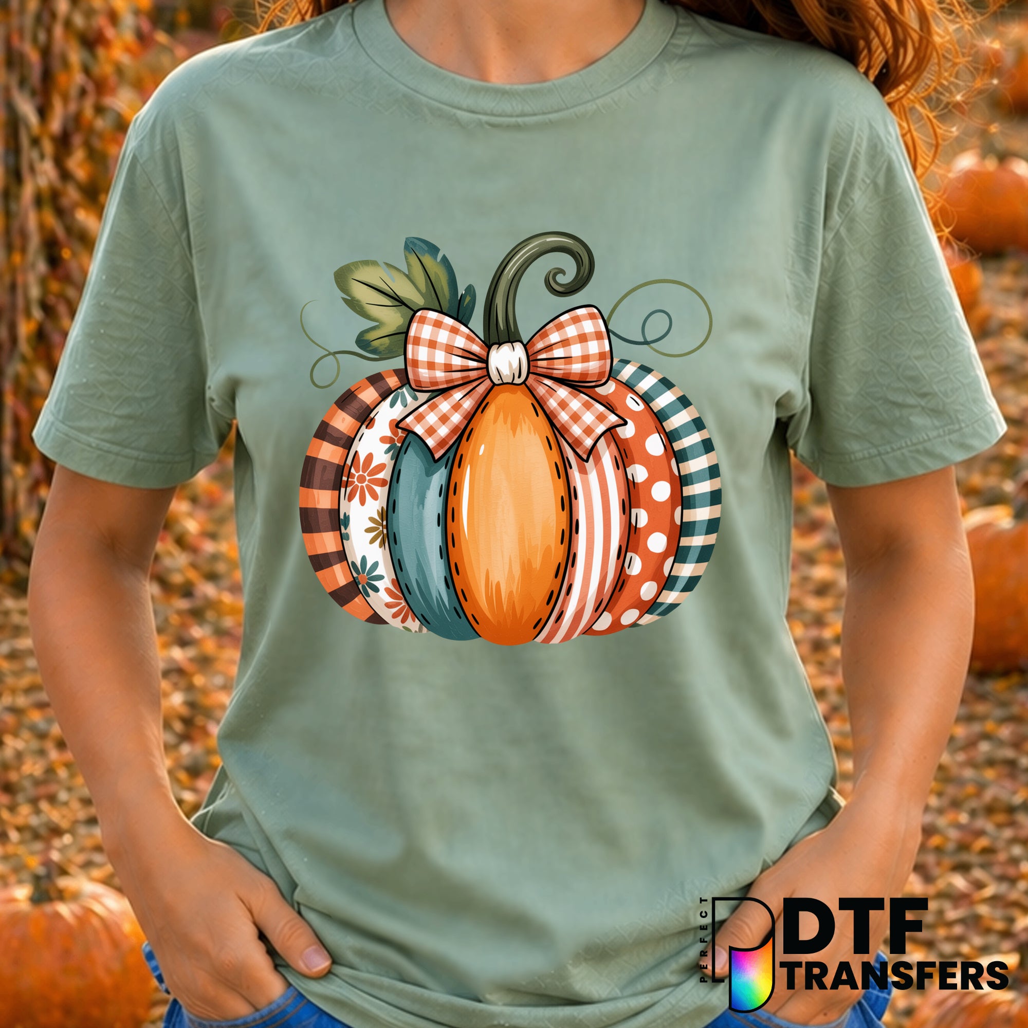 Patterned Pumpkin – Thanksgiving DTF Transfer